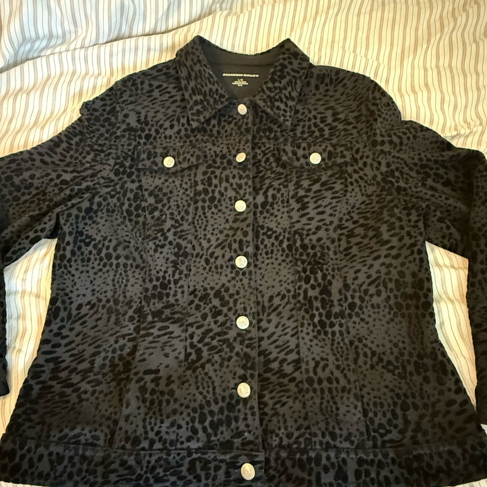 Allison Daley Large Black Animal Print Women's Jacket